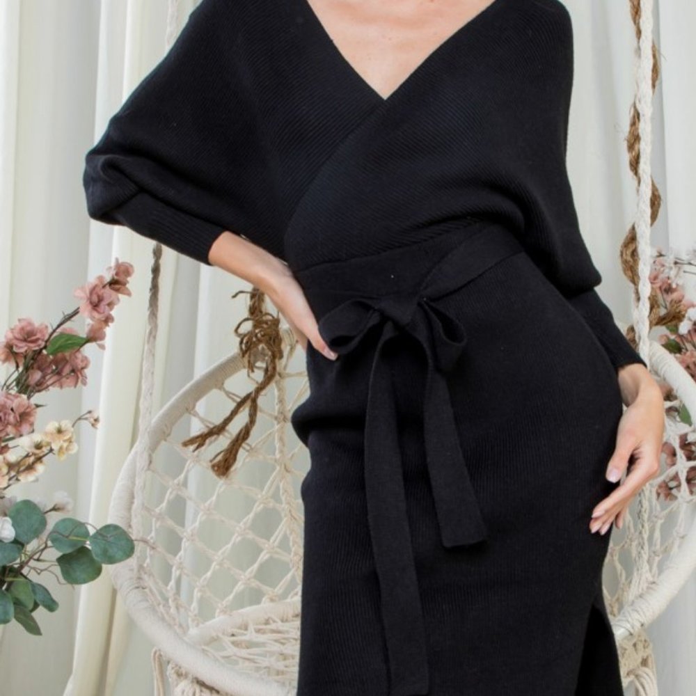 NWT Drape Knit Sweater Dress - Picture 13 of 13